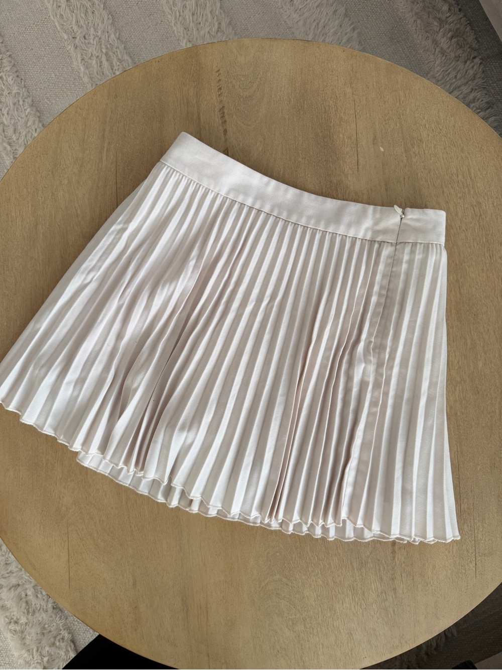 Zara Beige Pleated Mini Skirt